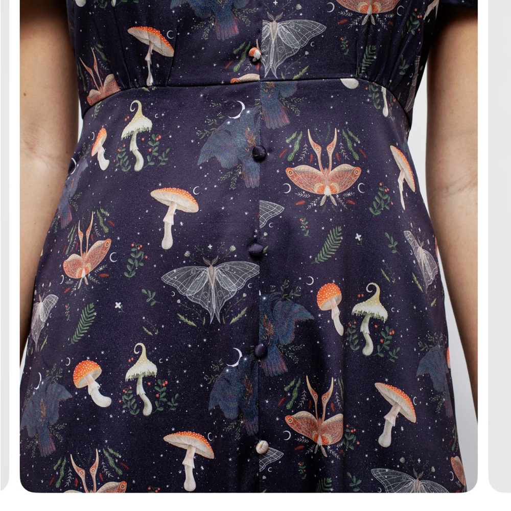 Disturbia Black Dress with Celestial Print